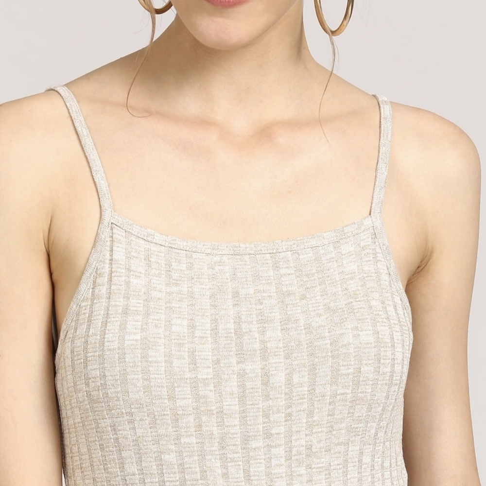 Forever 21 Gray Ribbed Fitted Camisole